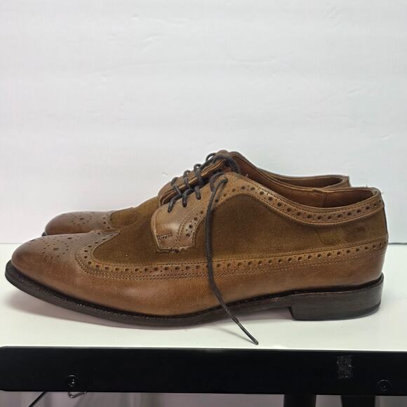 Allen Edmonds Leiden 48366A Mens Brown Leather Suede Formal Dress Shoes Size 9.5